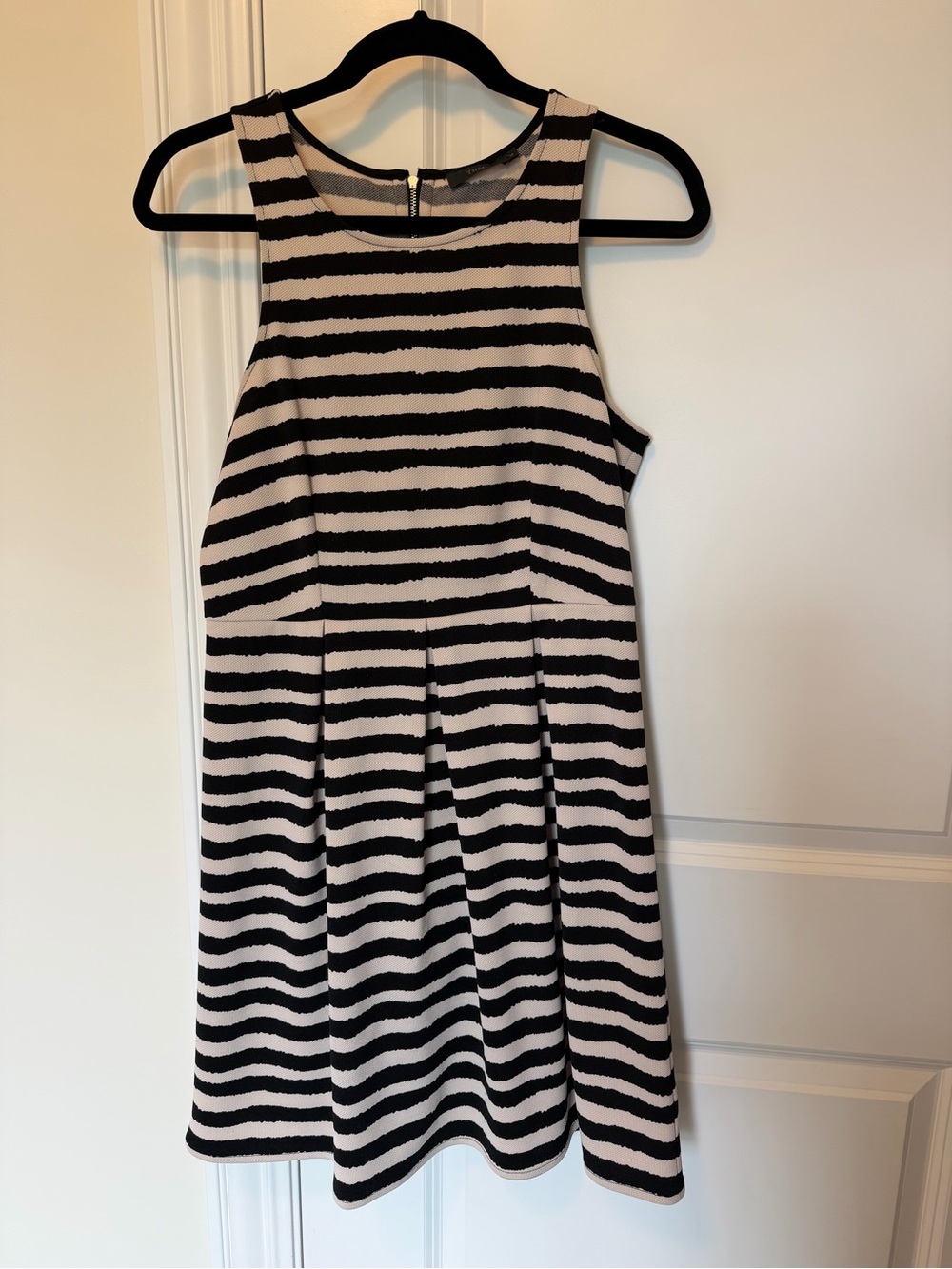 THML Fit & Flare Striped Sleeveless Mini Dress